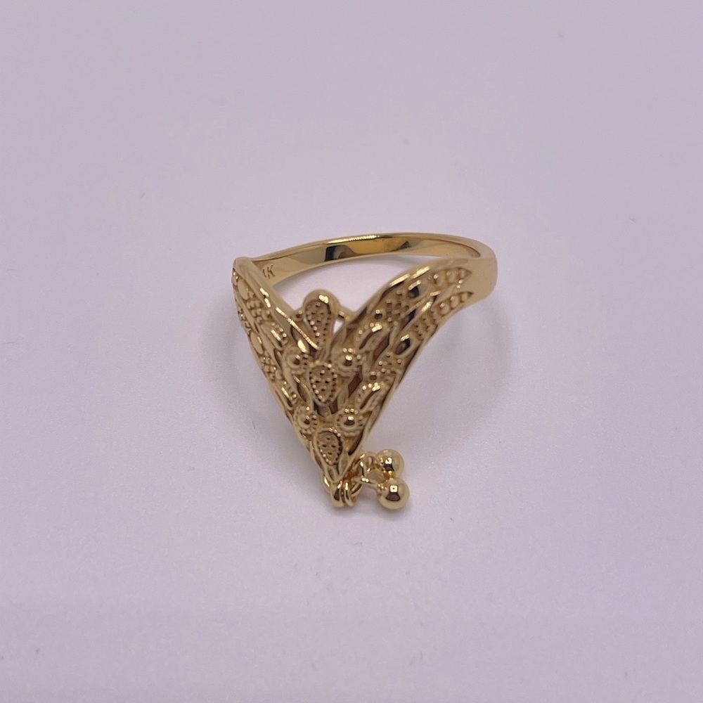 Holiday Sale: Custom-Made 22K Yellow Gold Vermeil Dangling Ring, Gift for her